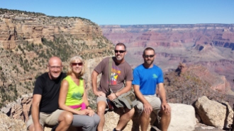 Fishing River Club members Jody and Linda Pasalich, Don Ledford and Russell Wenz crossed the Grand Canyon in a 31-mile rim-to-rim adventure.